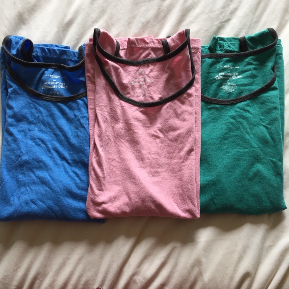 3 Large Cotton Awesomely Soft Ultimate Tank Tops
